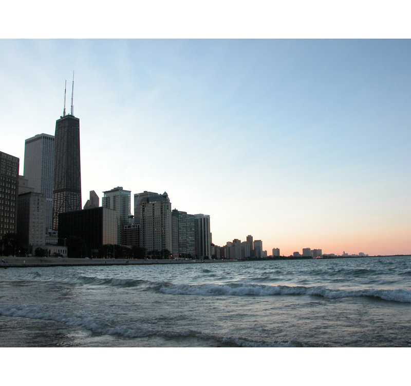 Chicago et le lac Michigan, H 28 po x l 37 po
