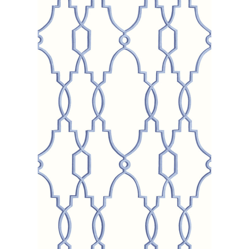 Parterre Geometric Wallpaper Roll, Cobalt Blue