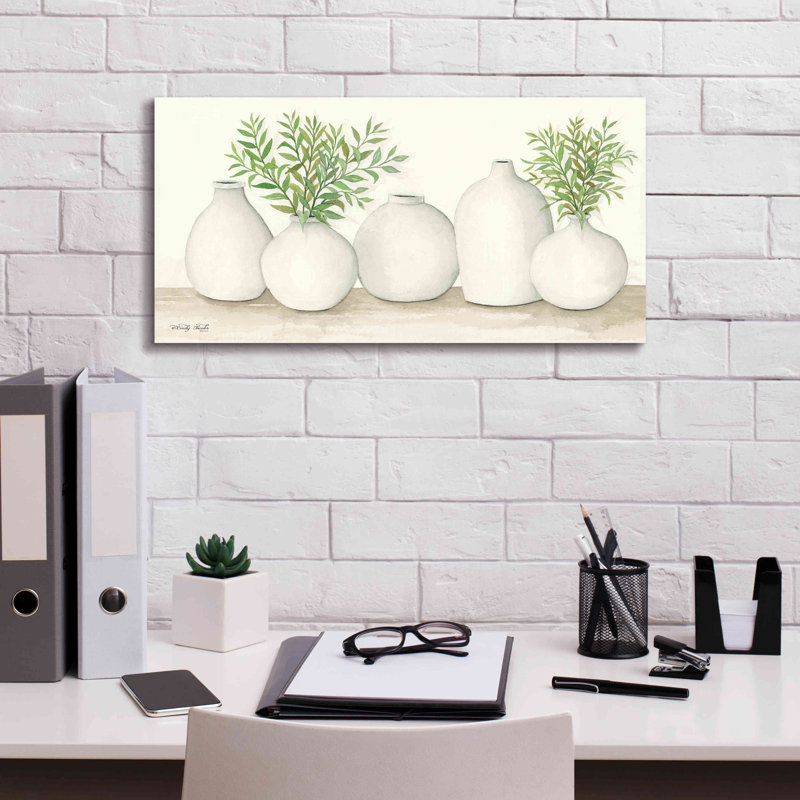 «Simplicity in White I» par Cindy Jacobs, art mural sur toile, L 24 po x H 12 po