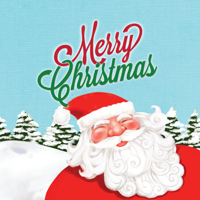 Merry Christmas Jolly Santa - Wrapped Canvas Print