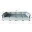 Canapé-lit modulaire avec espace de rangement, chenille, bleu antique, 8, 129 po Profondeur, 124 po Large, 32 po Hauteur, tissu chenille, 8 sièges, profondeur 126,49 po, largeur 123,02 po, hauteur 31,93 po