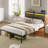 Bed Frame with Headboard, Metal Platform bed with LED Lights, Power Outlets & Under-Bed Storage-88418598-88418600-88418601