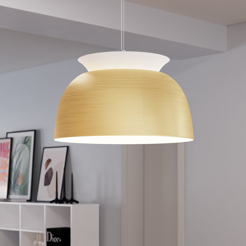 Belle 1 - Light LED Pendant, Brass, 11.5" H x 18" W x 18" D