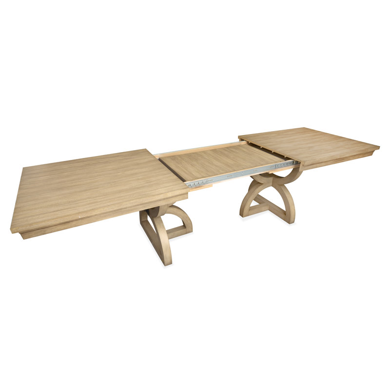 Table de salle à manger extensible à tréteaux avec 6 chaises d'appoint rembourrées, 7 pièces : table, 6 chaises
