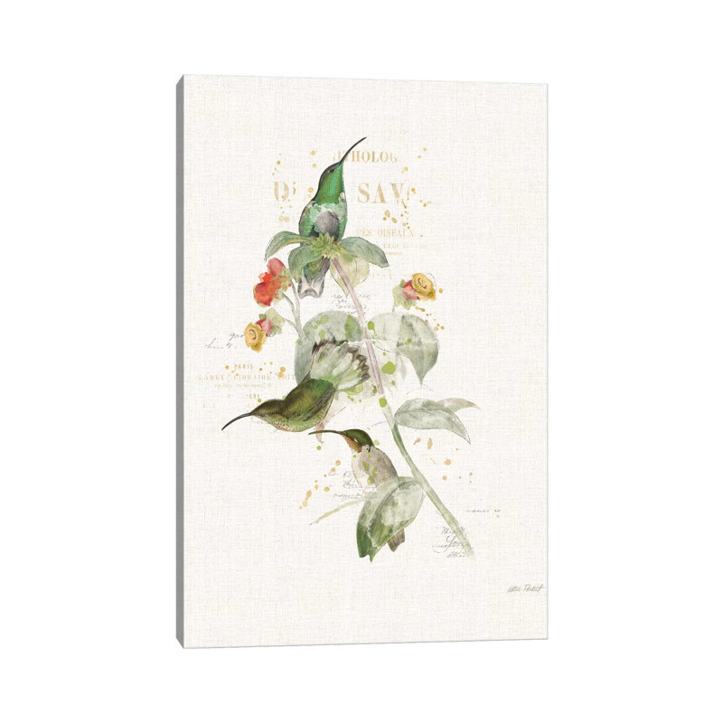 Colorful Hummingbirds III by Katie Pertiet - Gallery-Wrapped Canvas Giclée on Canvas, No Frame, 20.32 cm H x 30.48 cm W