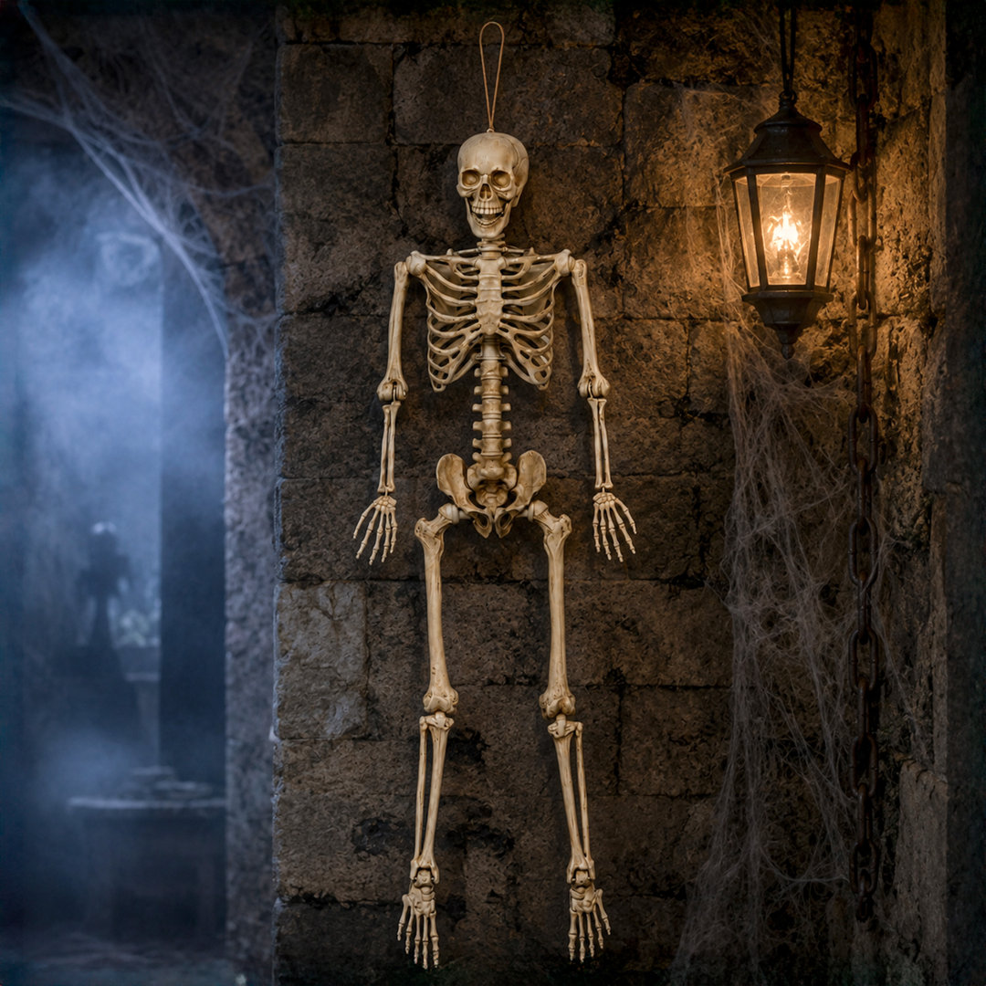 Samuel Alexander 5Ft (1.52M) Posable Full Body Halloween Skeleton Decoration With Movable Joints, White - Image 9