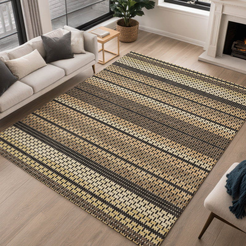 Machine Washable Indoor/Outdoor Lockway ACN2427 Stripes Rug, Rectangle 5' x 7'6"