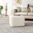 Upholstered Square Ottoman,White,Boucle