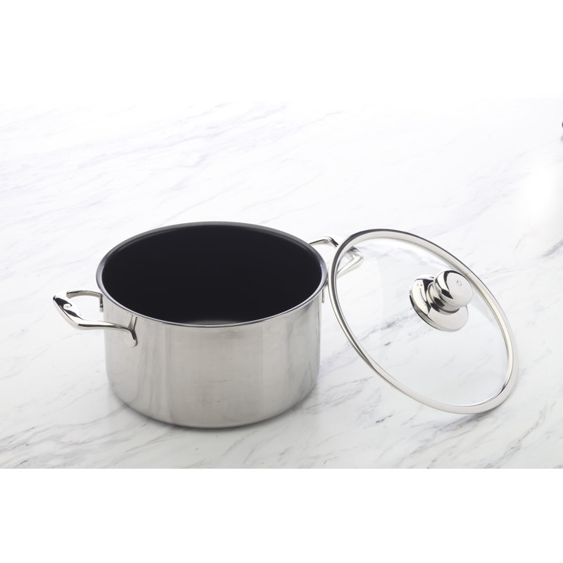 Swiss Diamond Prestige Non-Stick Stainless Steel Round Dutch Oven, 6.2 qt