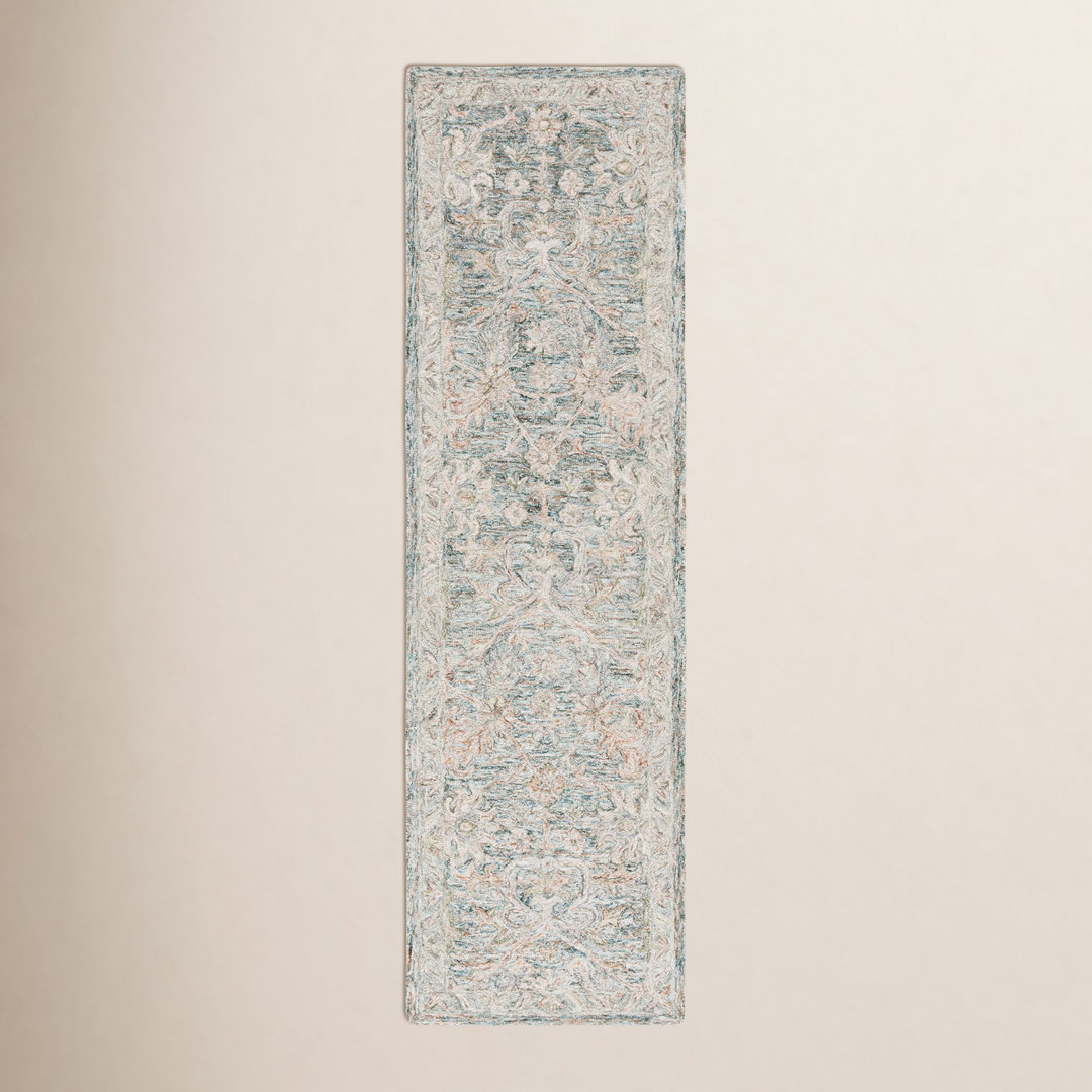 Hand Tufted Wool/Cotton Oriental Rug in Teal/Green Birch Lane™ Rug 