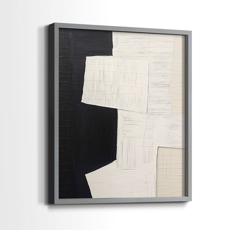 "ABSTRACT Series DCLxxvii" par J Paul, Blanc / Blanc, H 15 po x l 12 po