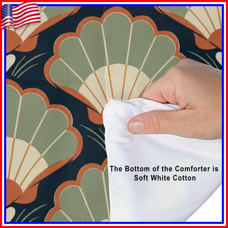 Fan Shell Motif Comforter, Queen