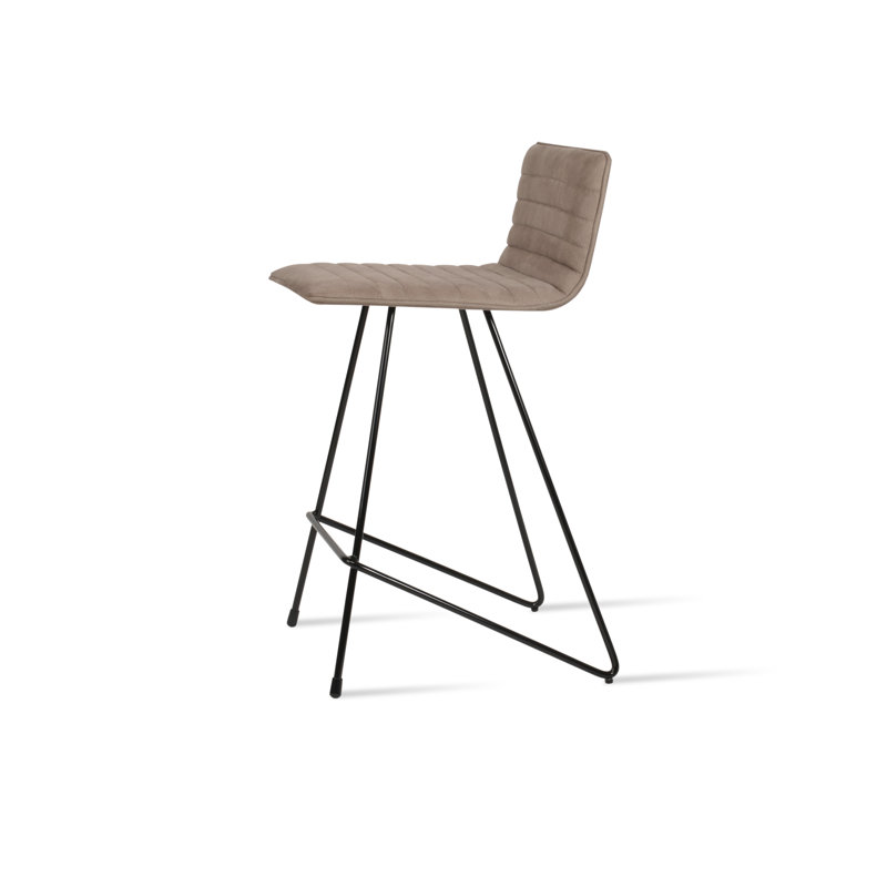 Corona Bar & Counter Stool, Bar Stool (30" Seat Height), Black, Smoke Gray