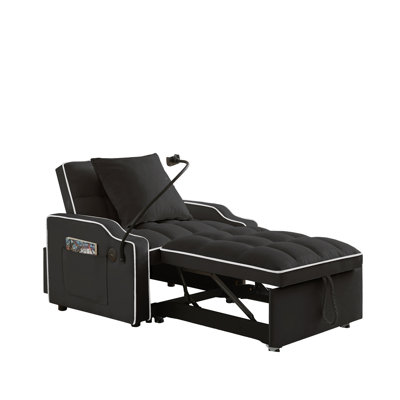 3-In-1 Convertible Sofa Chair Bed With Adjustable Backrest, Phone Holder, And USB, Type-C Ports For Versatile Comfort In Small Spaces