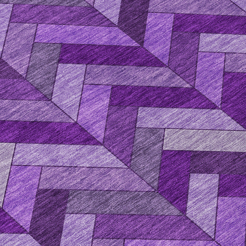 Machine Washable Indoor/Outdoor Matteson ACN2296 Geometric Rug, Rectangle 9' x 12'