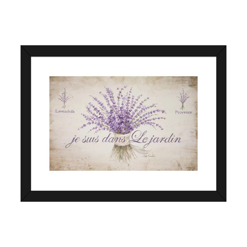 " French Lavender " by Debi Coules, 24" H x 32" W x 1" D, Black Paper, White
