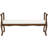 Tyisha Fabric Arm Cream Bench with Brown Traditional Wood Turned Legs