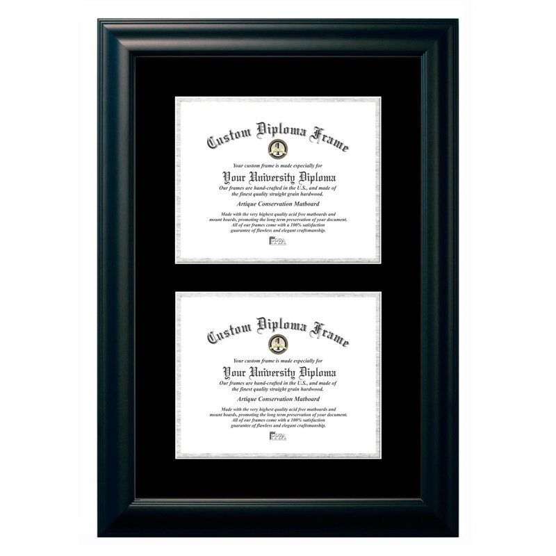 Cadre photo à double degré pour le certificat Nicki, 8.5 po X 11 po, Argent