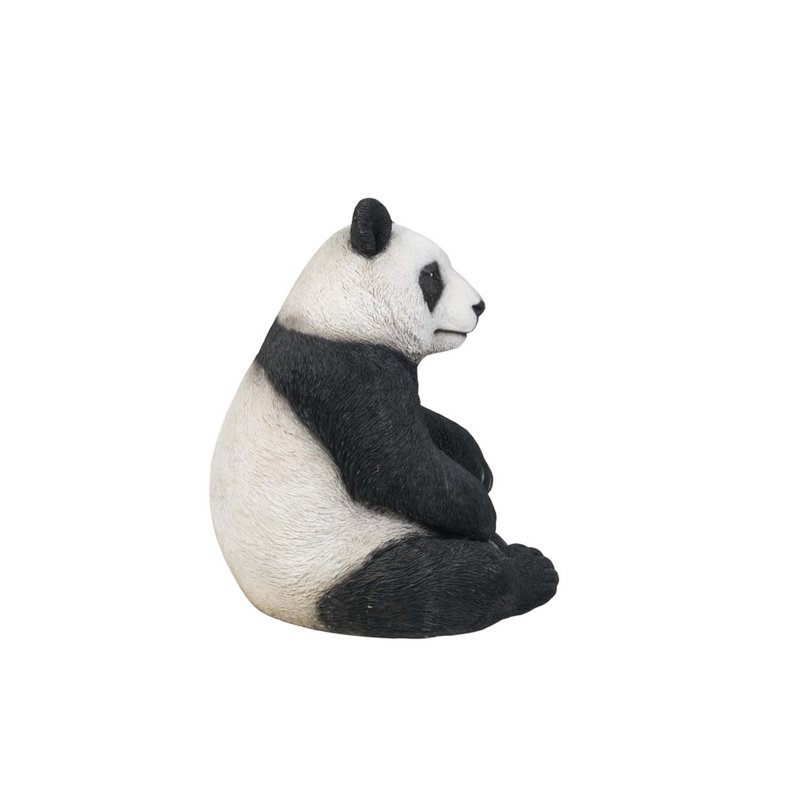 Large Black and White Polyresin Seated Panda Figurine