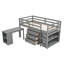 Lit mezzanine bas 3 tiroirs Anne avec commode, bureau et tablettes par Three Posts Baby & Kids-879192463-933203883