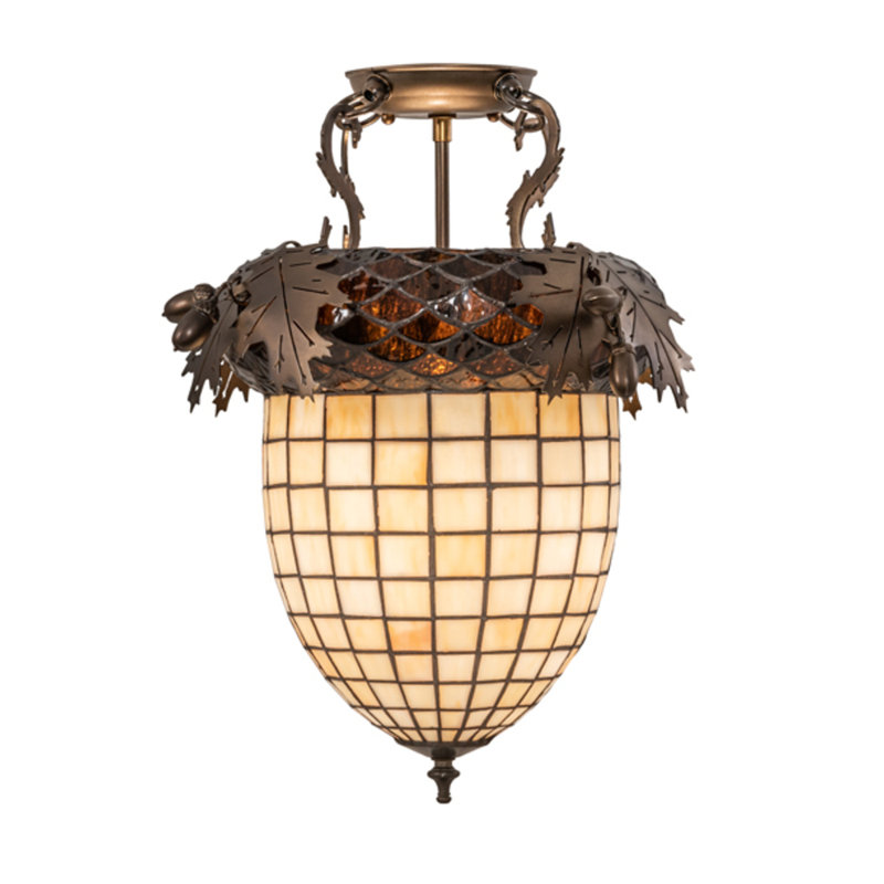 Oak Leaf and Acorn 1 - Light Semi Flush Mount