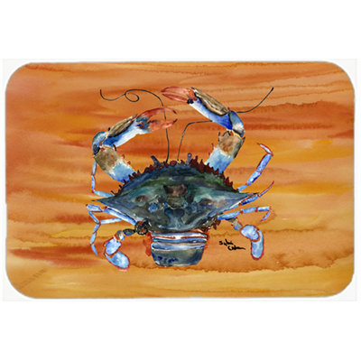 Crab Light Rectangle Orange Glass Cutting Board