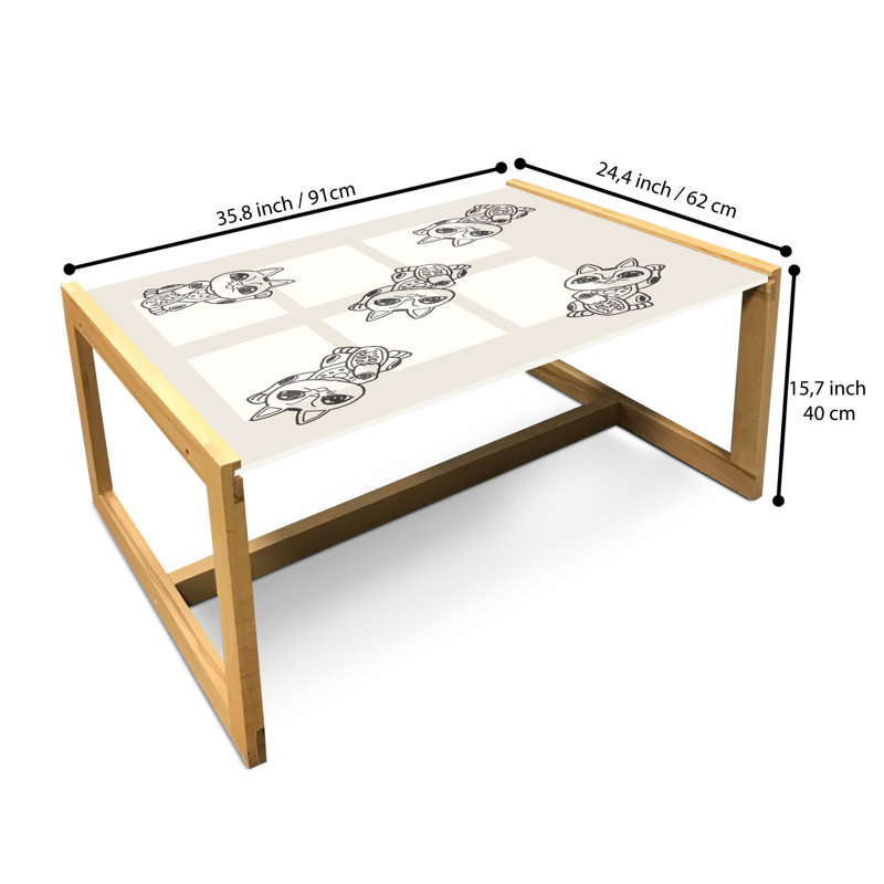 Jacobe Sled Coffee Table, 90cm H x 62cm W x 40cm D