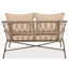 Ensemble de conversation d'extérieur pour 4 personnes avec coussins amovibles, ensemble de conversation pour patio avec plateau en bois, beige
