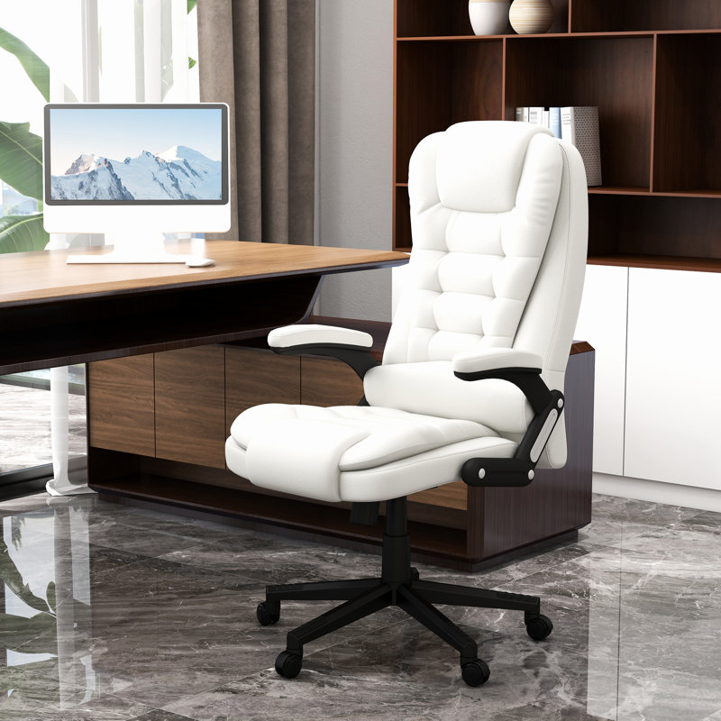 Fauteuil en cuir blanc Pu
