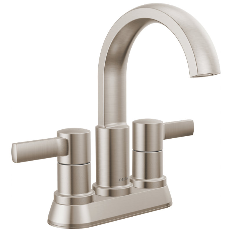Two Handle Centerset Bathroom Faucet, Spotshield Brushed Nickel