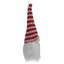 Ornement en forme de tête de gnome en tricot 8 po rouge et blanc