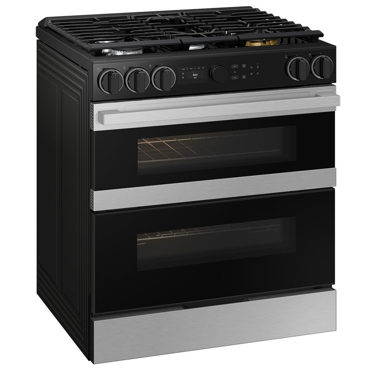 Samsung Bespoke Smart Slide-In Gas Range 6.0 cu. ft. with Flex Duo & Illuminated Precision Knobs in Stainless Steel