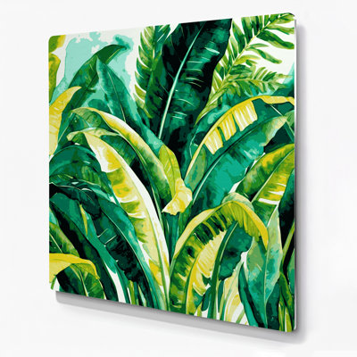 Hawaiian Banana Plants Green Metal Wall Art