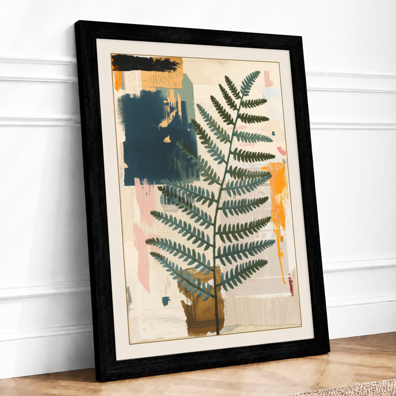 Fern In Layers Botanical - Print, Black, A4 - 29.7 x 21.0 cm