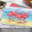 Napperons en plastique réversible Flamingo Horizon