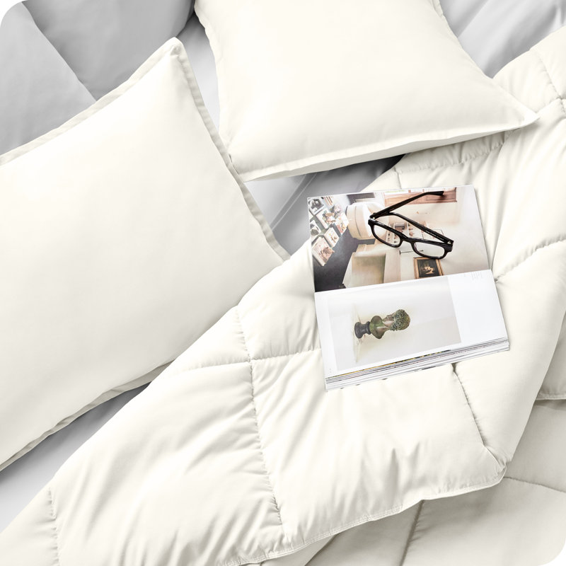 Traditional Box Stitch Comforter, Cream