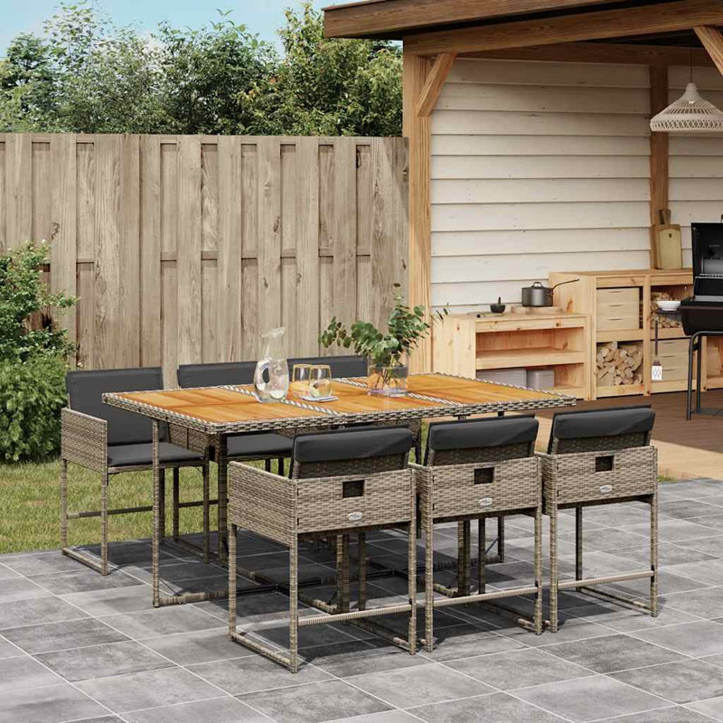 Patio Dining Set with, Grey, Grey