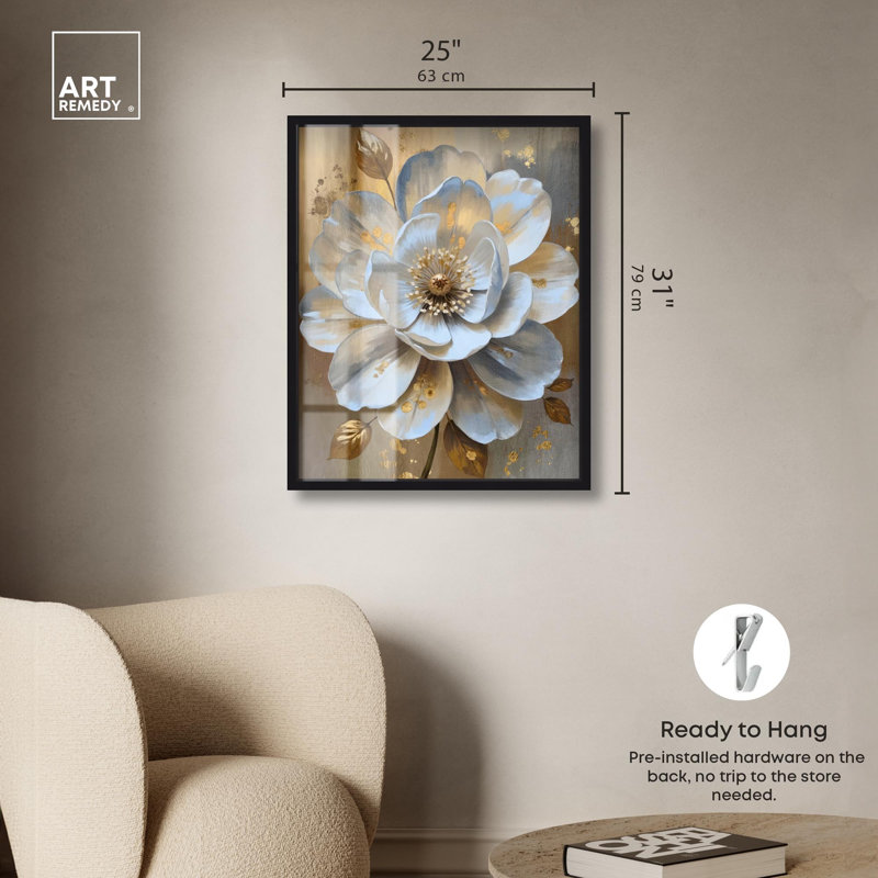 Blooming Elegance, H 31 po x l 25 po, Noir