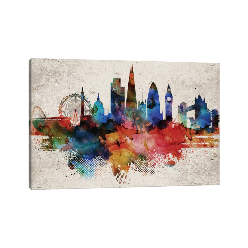London Abstract - Print on Canvas, Wrapped Canvas, 66.04 cm H x 45.72 cm W x 1.91 cm D