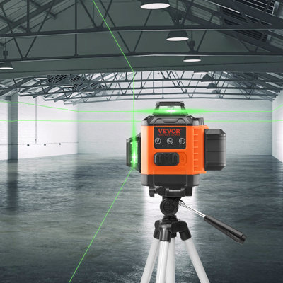 100ft Self Levelling Laser Level, Manual Green 3 x 360° Cross Line Laser