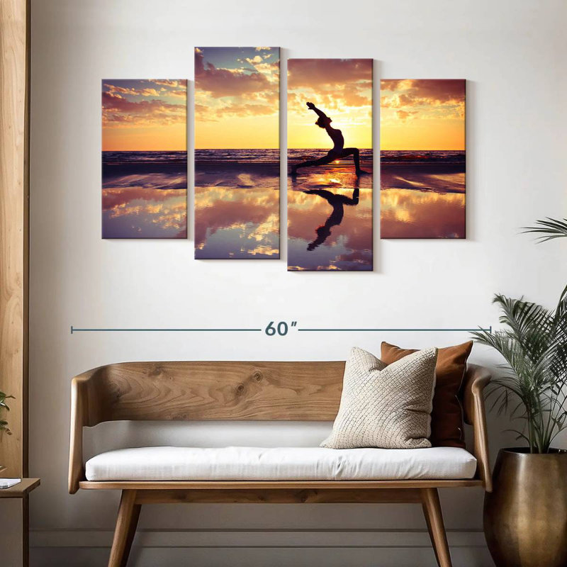 Kerrick yoga au coucher du soleil, H 32 po x l 52 po