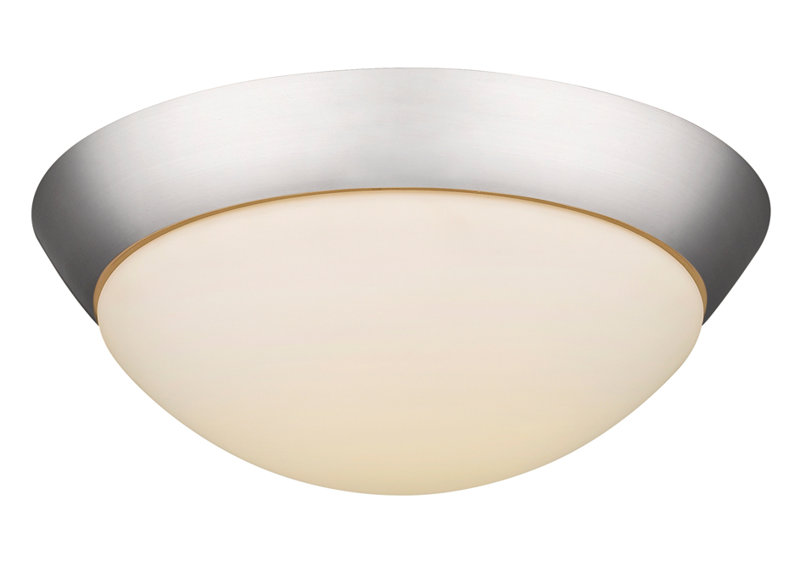 Viviano Glass Flush Mount, Satin Nickel, 18W LED
