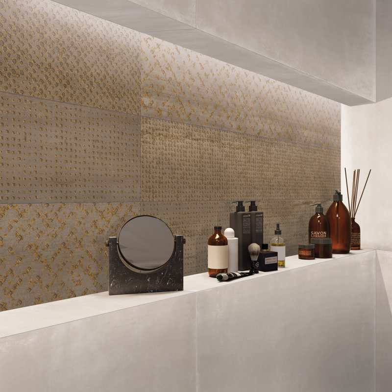 7.83 in. x 47.01 in. Matte Porcelain Tile, Brass