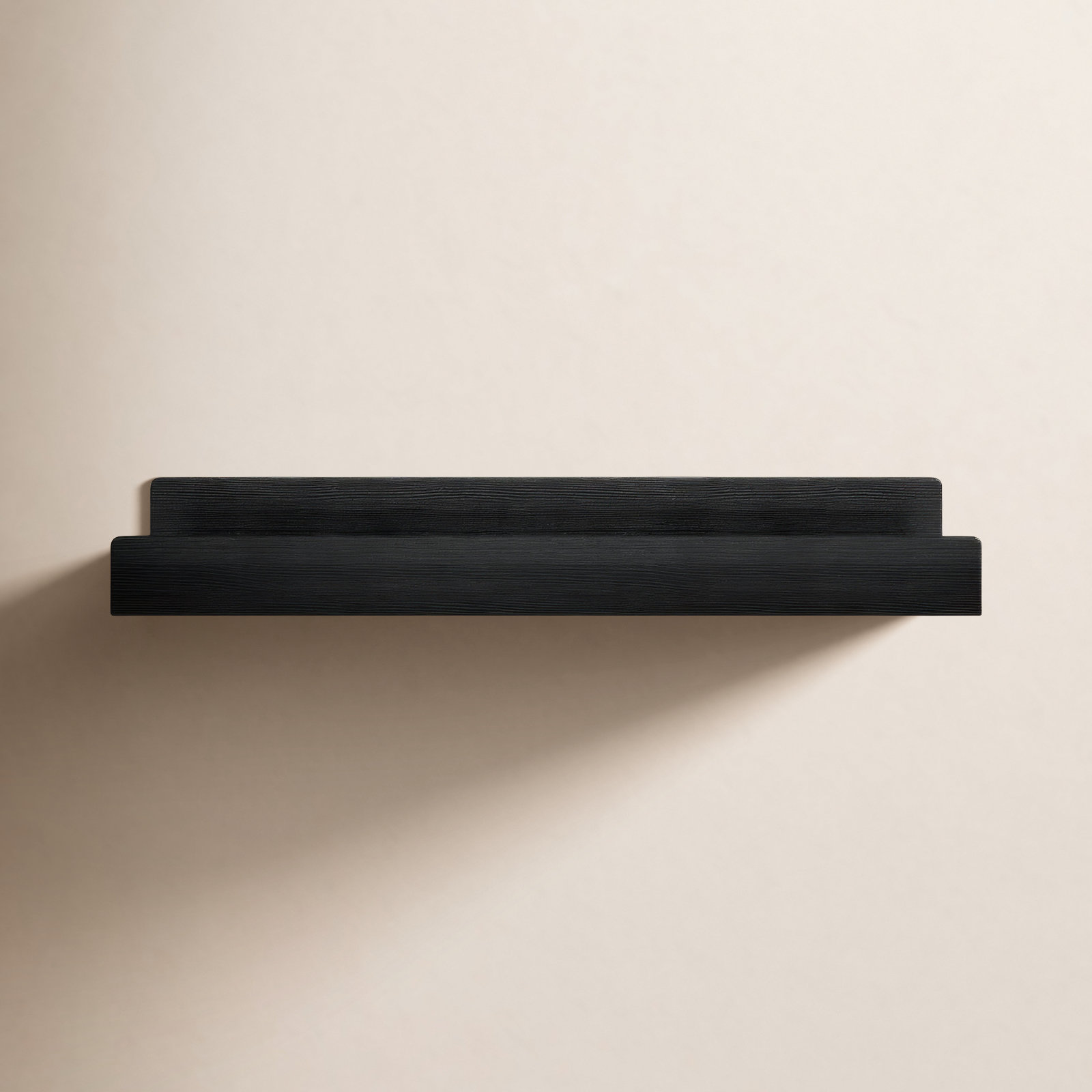 Dezerea Lipped Floating Shelf, 3.5" H x 24" W x 7.25" D, Black