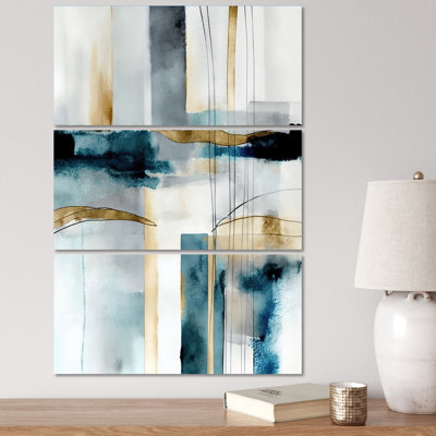 Arite abstrait transitionnel moderne formes IV sur toile, 3 pièces