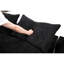 Canapé modulaire rembourré à 3 places, méridienne orientée à droite, style moderne, noir, pour divers agencements de pièces, rembourré, minimaliste, expérience client-241200238