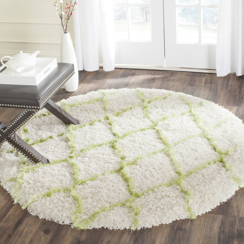 Sg-Msg-Moroccan Shag Performance Geometric Rug, Round 5'