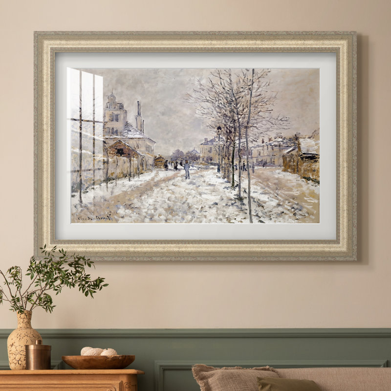 Le boulevard de Pontoise à Argenteuil, effet de neige, 1875 - Claude Monet - Estampe encadrée sur mesure, 20x28 INNER SIZE