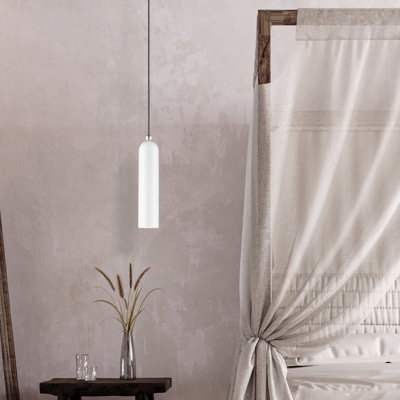 Luminaire suspendu cylindrique en métal 1 lumière à intensité variable Hanne