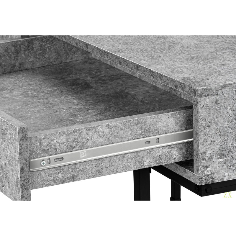 Bureau d'ordinateur, bureau personnel, ordinateur portable, tiroirs de rangement, L 48 po, travail, stratifié, métal, contemporain, moderne